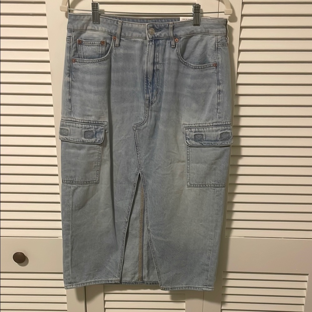 NWT American Eagle Light Blue Denim Cargo Skirt